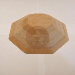 Platos Octágonales  contramolde de Fibrofácil ( Apilables)